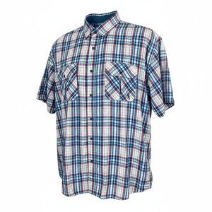 Lions Crest By English Laundry Multicolor Plaid Short Sleeve Shirt 3X Classic